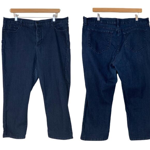 NYDJ Women's Dark Wash Crop High Rise Stretch Slimming Jeans Plus Size 18 - Picture 9 of 9